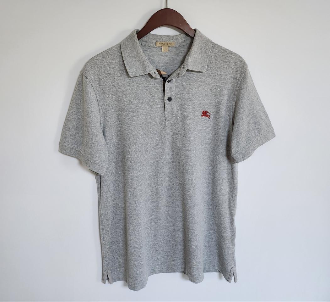 M 버버리 그레이 기사 자수 남성 반팔 카라티 4055120