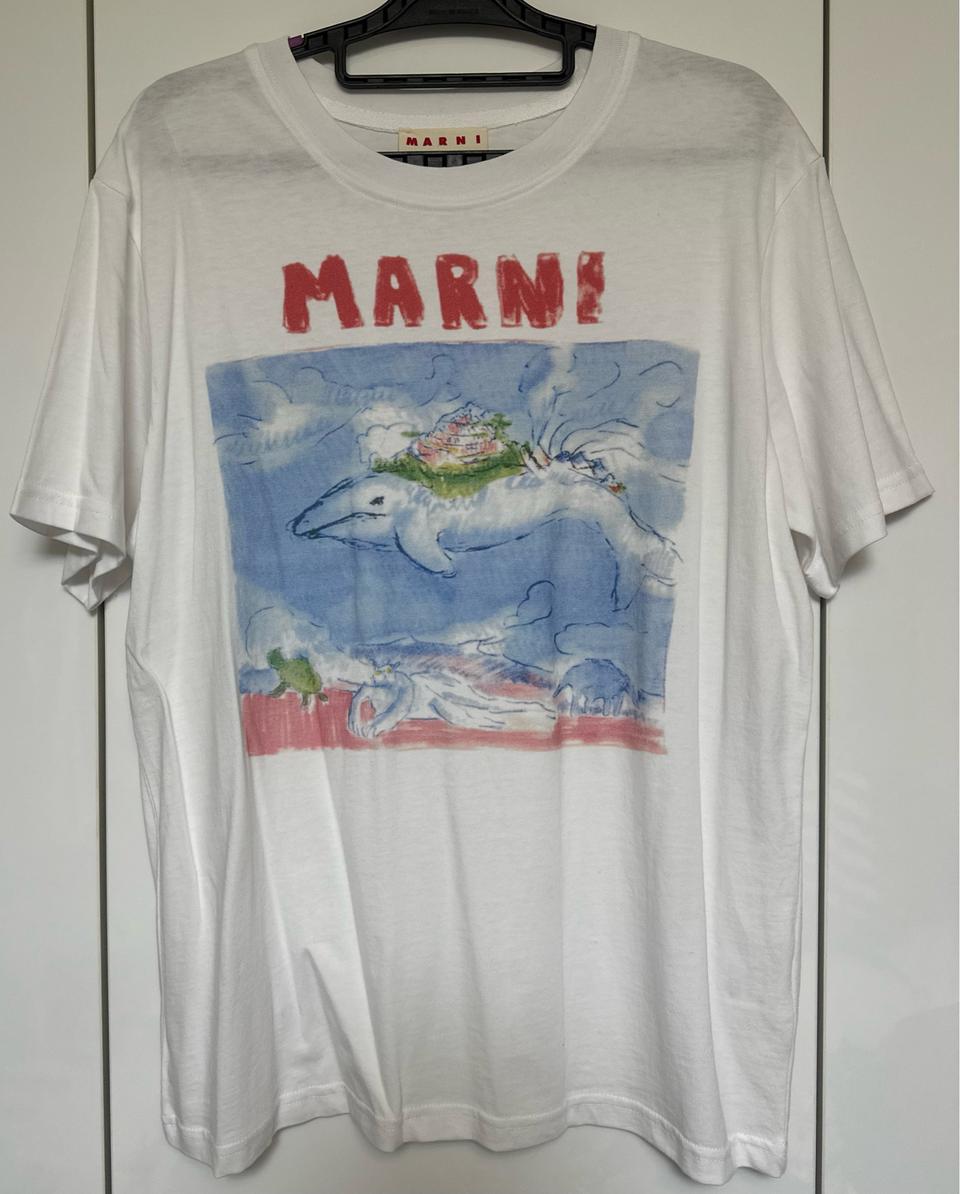 마르니 MARNI 돌고래 프린팅 반팔 티셔츠