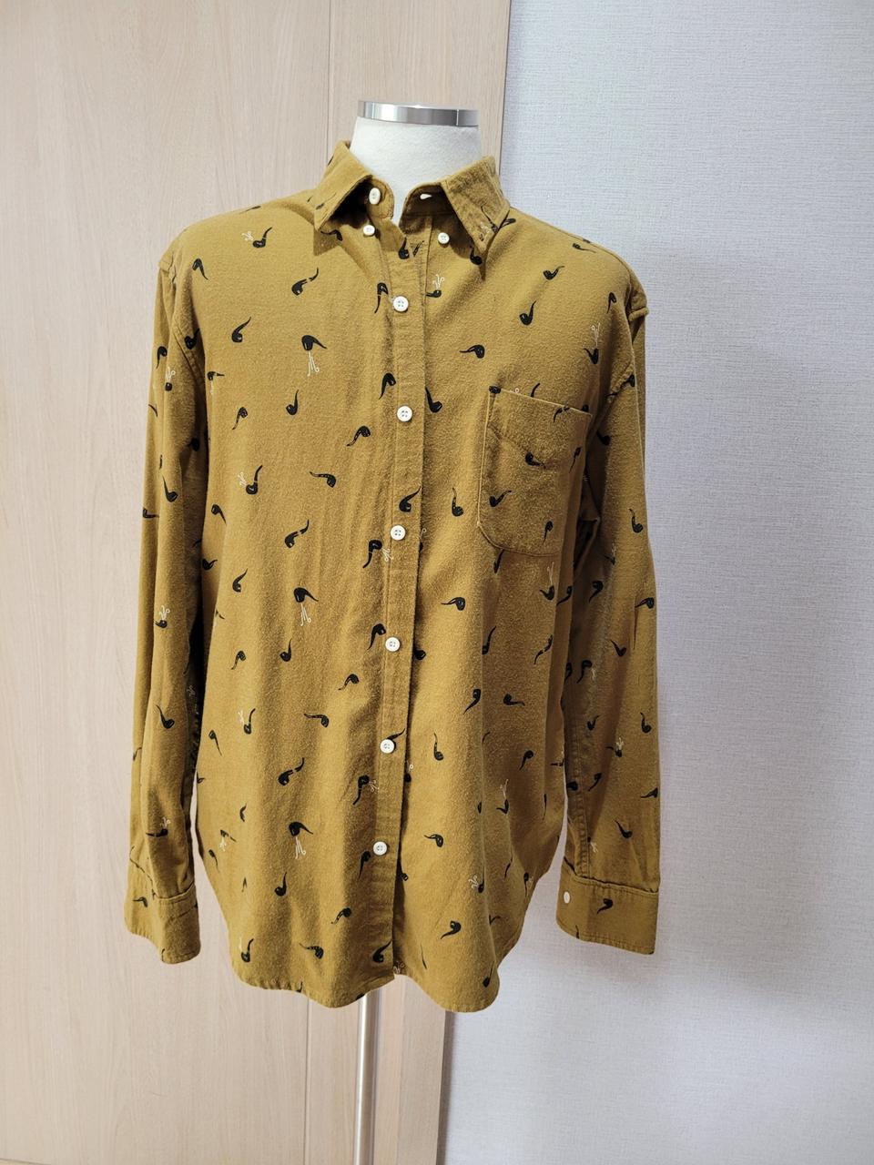 ALTRU 남자 프린트 셔츠 105 머스타드