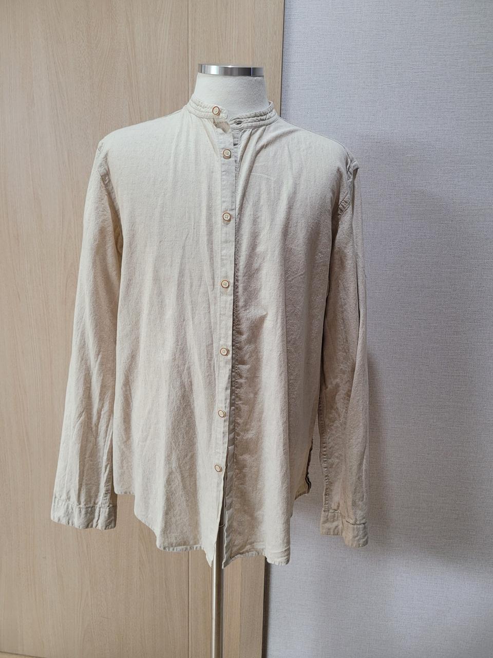 자라맨 ZARAMAN 린넨 헨리넥 셔츠 105 로우화이트(미색)