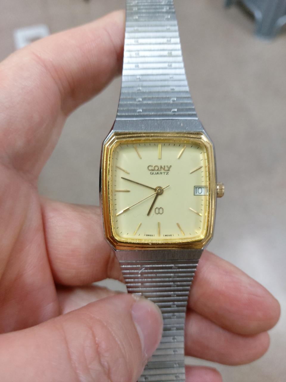 CONY 쿼츠 빈티지 남성시계