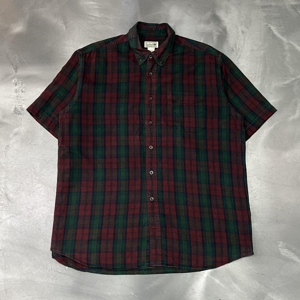 엘엘빈 플란넨 체크 하프 셔츠 y16213