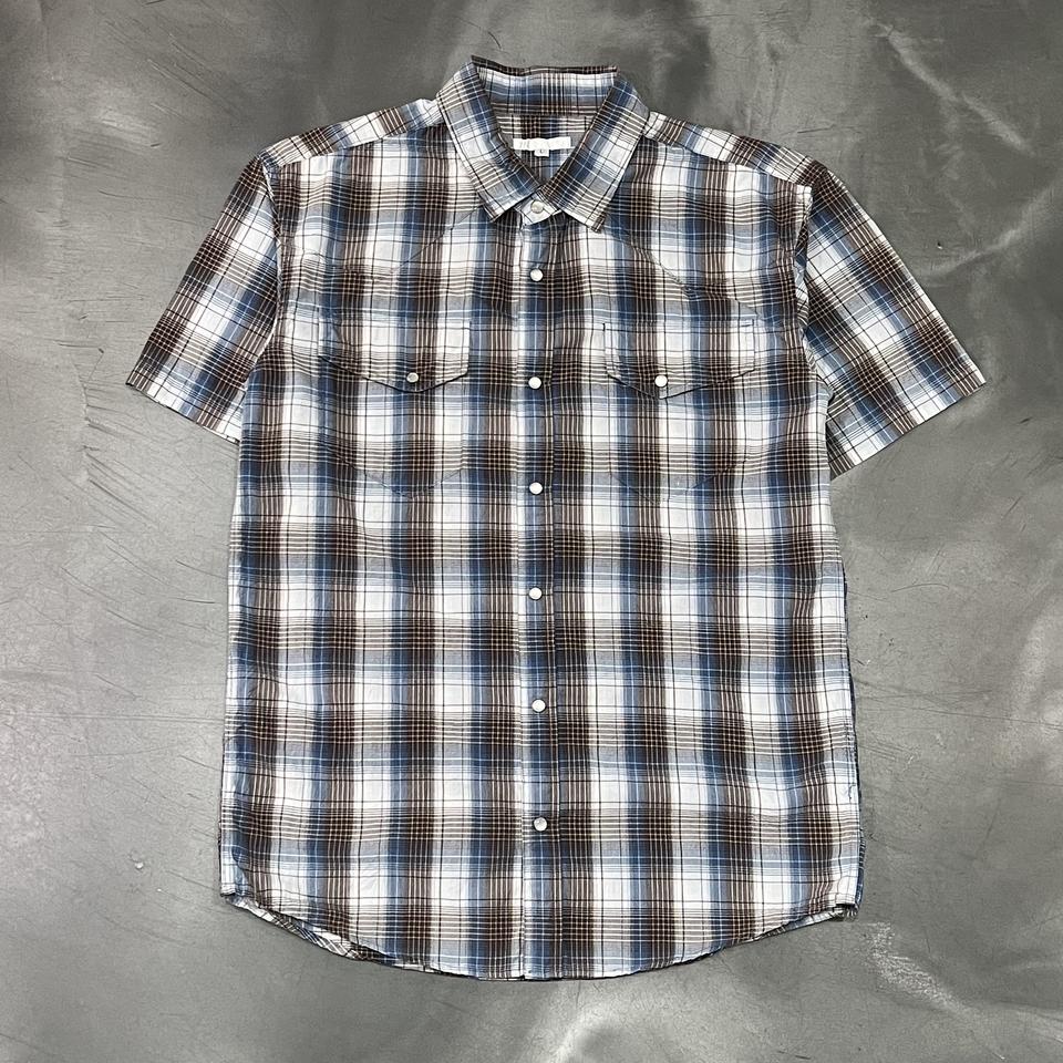 빅 샤크 체크 웨스턴 하프 셔츠 y16218