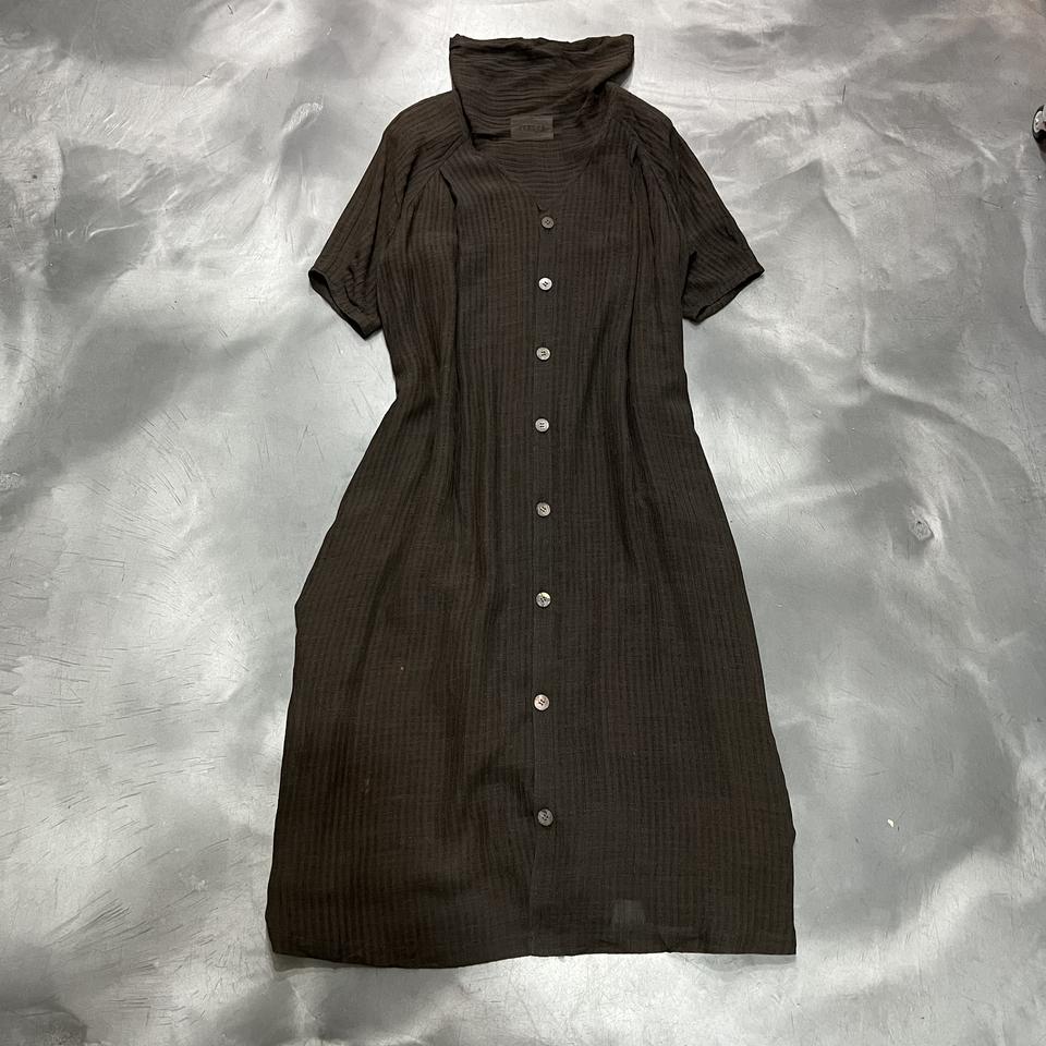 takezo 버튼 롱 하프 원피스 y16220