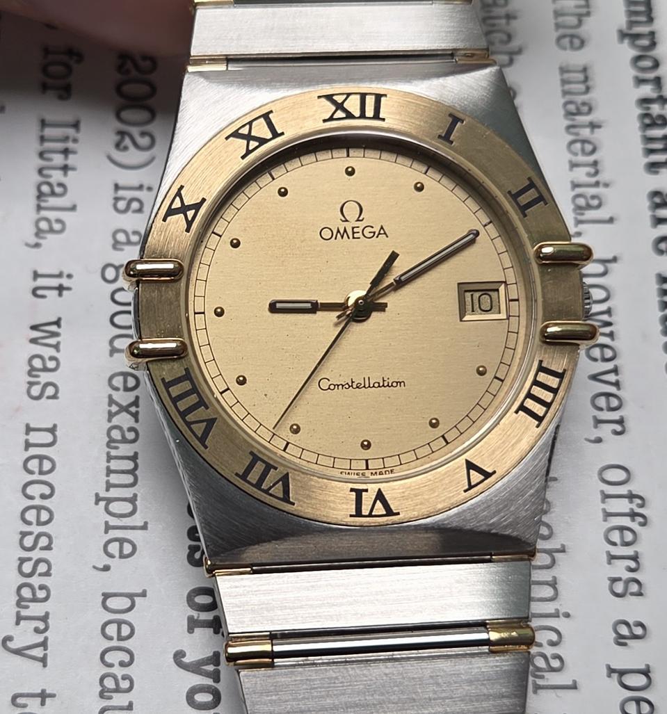 빈티지 오메가 컨스틸레이션 샴골판 골드콤비 하프바 쿼츠 브레이슬릿 ver