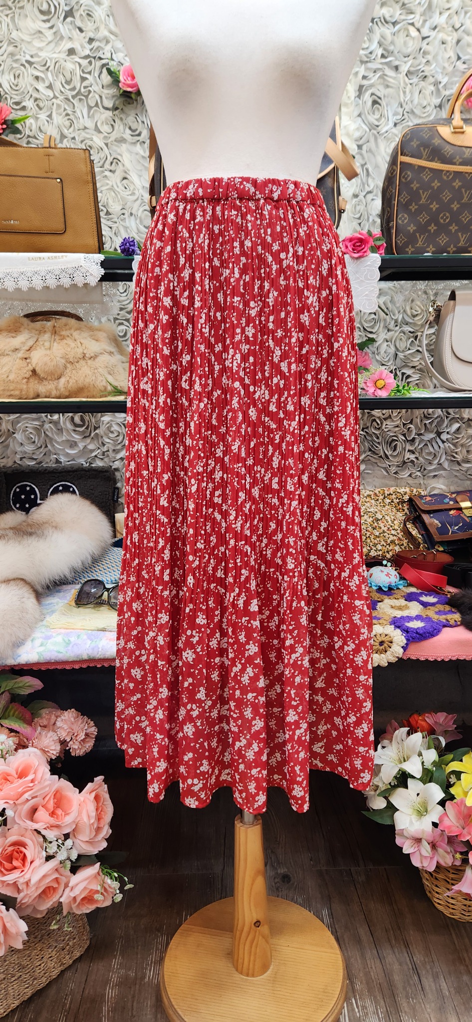 INGNI 잉그 쉬폰 플리츠 롱스커트 (55 66 77)