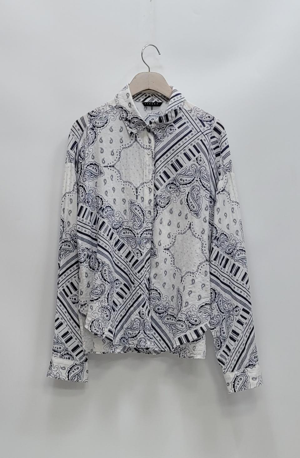 SISLEY 시슬리 면 레이온 블라우스 셔츠 / 여 91 (44) 화이트