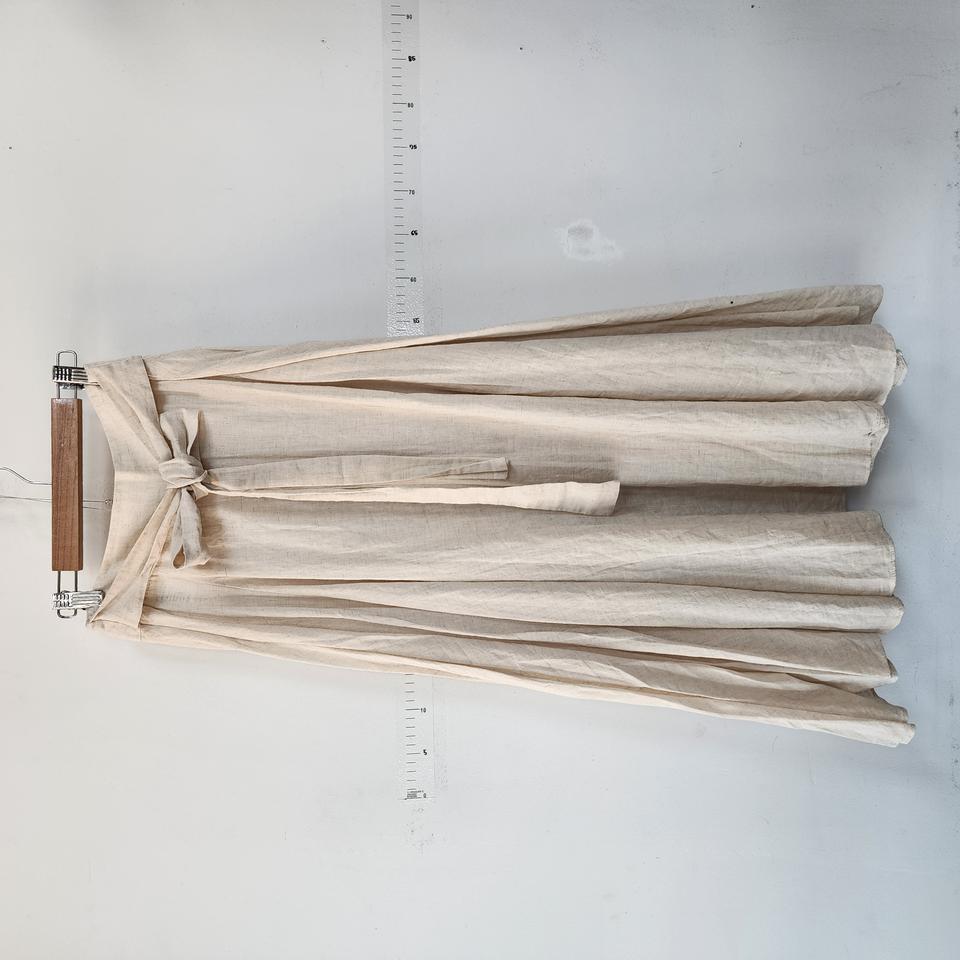 vegetable 린넨 리본 롱 스커트 아이보리