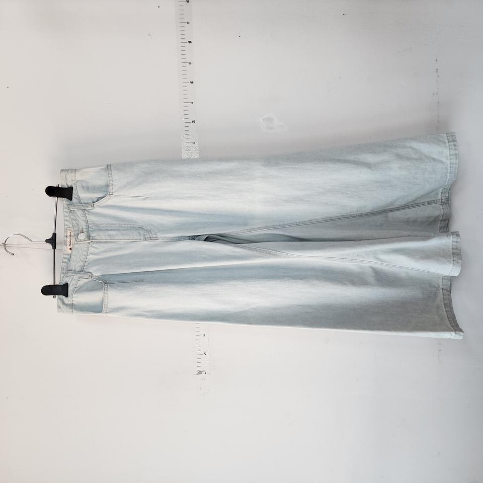 써스데이 아일랜드 연청 데님 와이드 팬츠