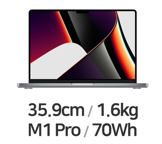맥북 프로 14인치 M1 Pro 16G 512G 실버 상태최상