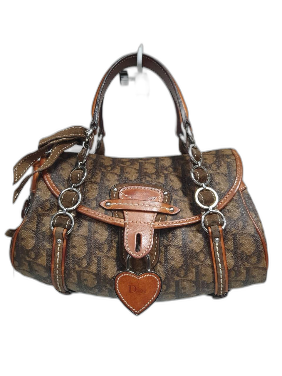 디올(Dior) 로맨틱 하트 브라운자물쇠 토트백 컨디션 좋아요.