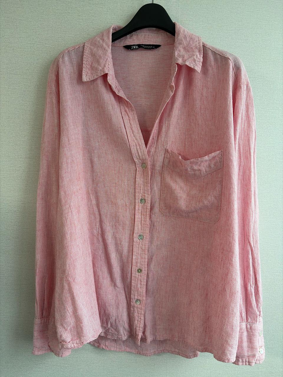 ZARA 린넨 스트라이프 셔츠 EUR M