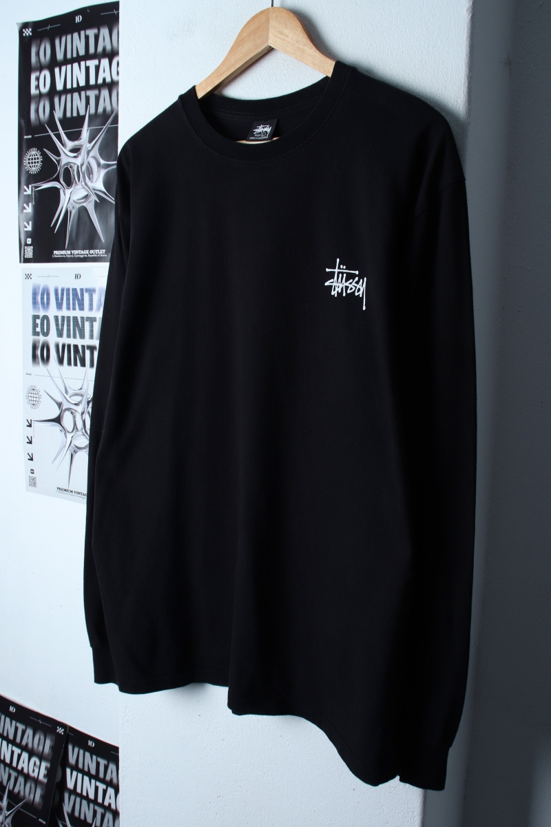(L-XL) 스투시 긴팔티셔츠 베이직로고 블랙 기본-182AE