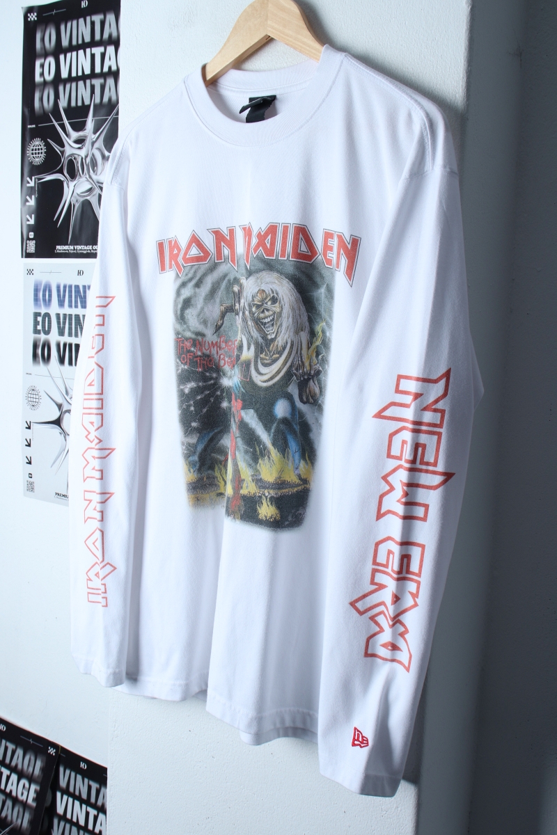 (L-2XL) 뉴에라 긴팔티셔츠 아이언메이든 협업 화이트-182B0
