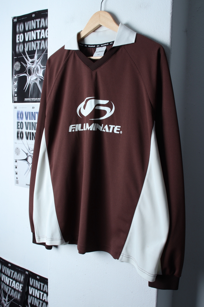 (L-XL) 필루미네이트 긴팔티셔츠 유니폼 빅로고 브라운-182B2