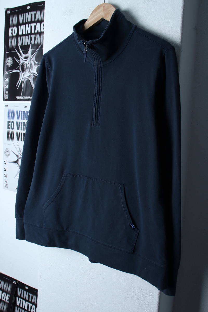 W(L-XL) 엘엘빈 카라 긴팔티셔츠 반집업 네이비 폴리-182C0