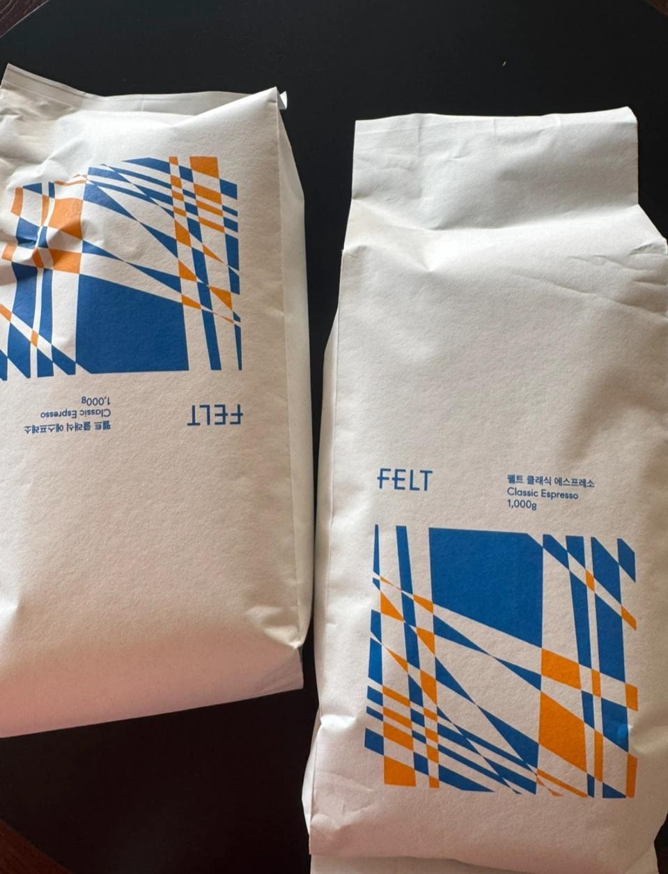 유명 로스터리 펠트 커피 홀빈 원두 1키로 그램팩2펙 일괄