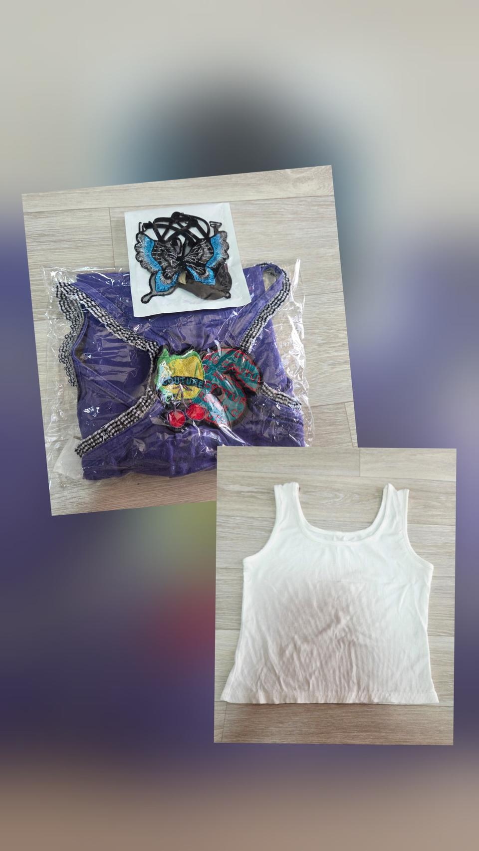 ♥A6 청보라색 나시 ㆍ브라스트랩끈ㆍ덧신