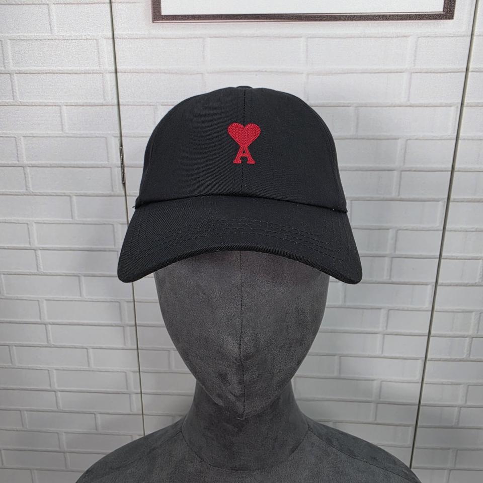 22SS 아미 스몰 하트 로고 베이스볼 캡 스냅백 캡 볼캡 블랙 새상품급