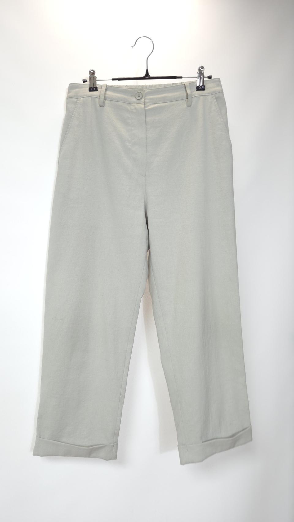 구호 린넨 블랜드 백밴딩 턴업 팬츠 64-94