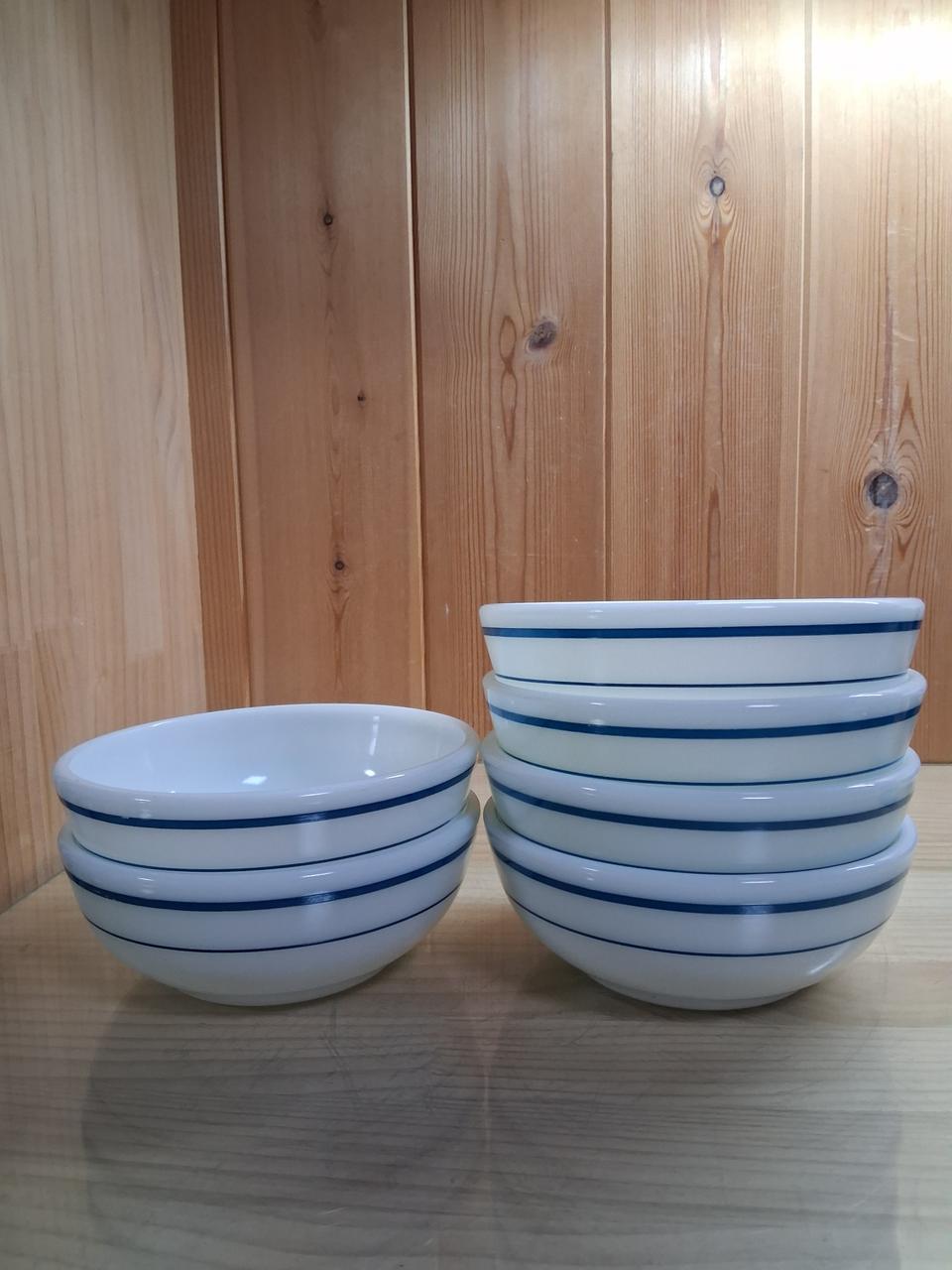 파이렉스 블루밴드 밀크글라스 시리얼볼 6개