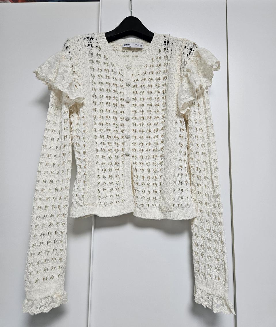 (새상품) 자라(ZARA) 크로쉐 가디건 (M)