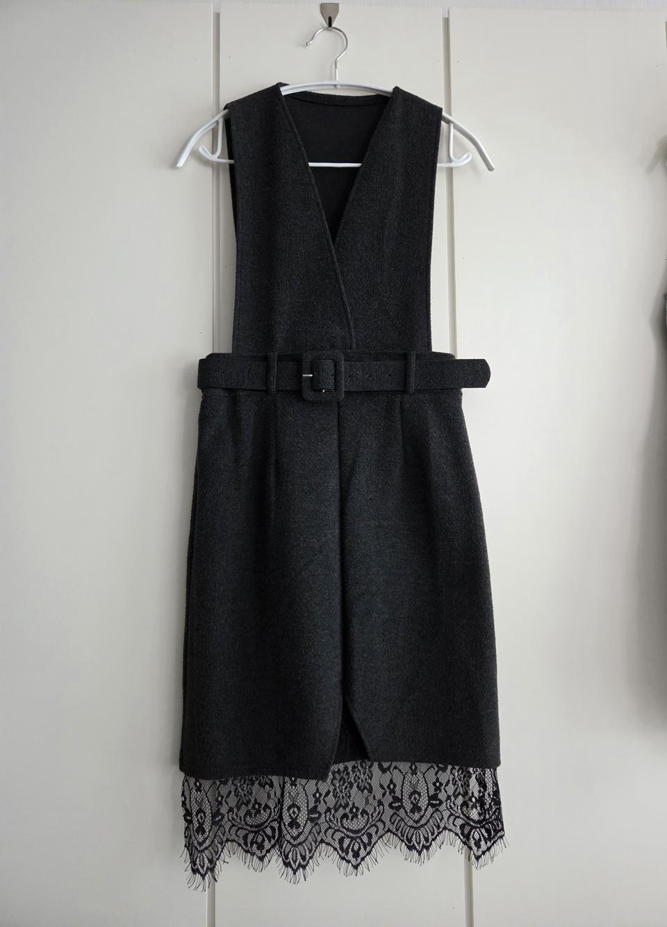 벨트 레이스 모직원피스