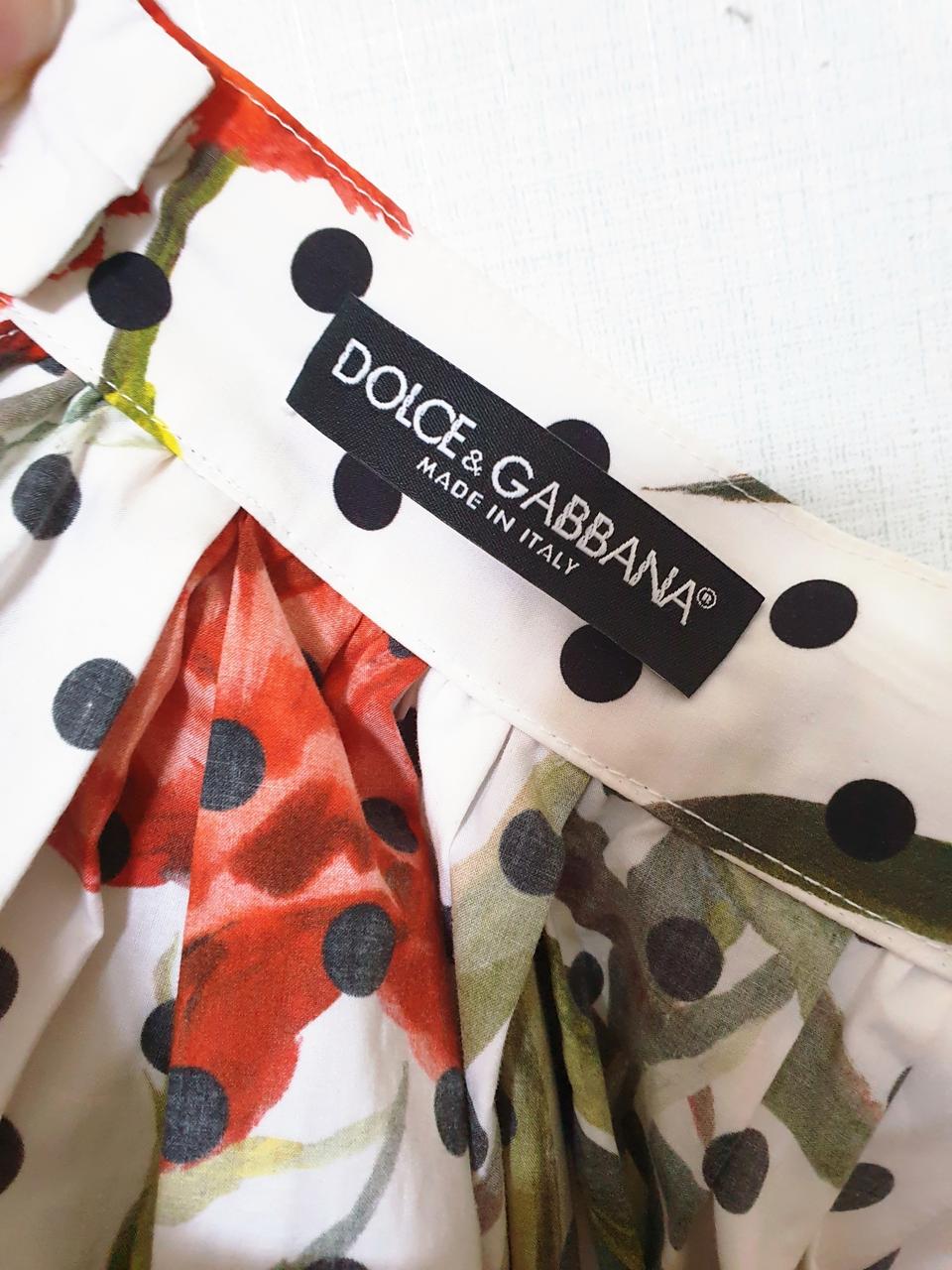 돌체앤가바나 정품 77 코튼 롱스커트 화이트