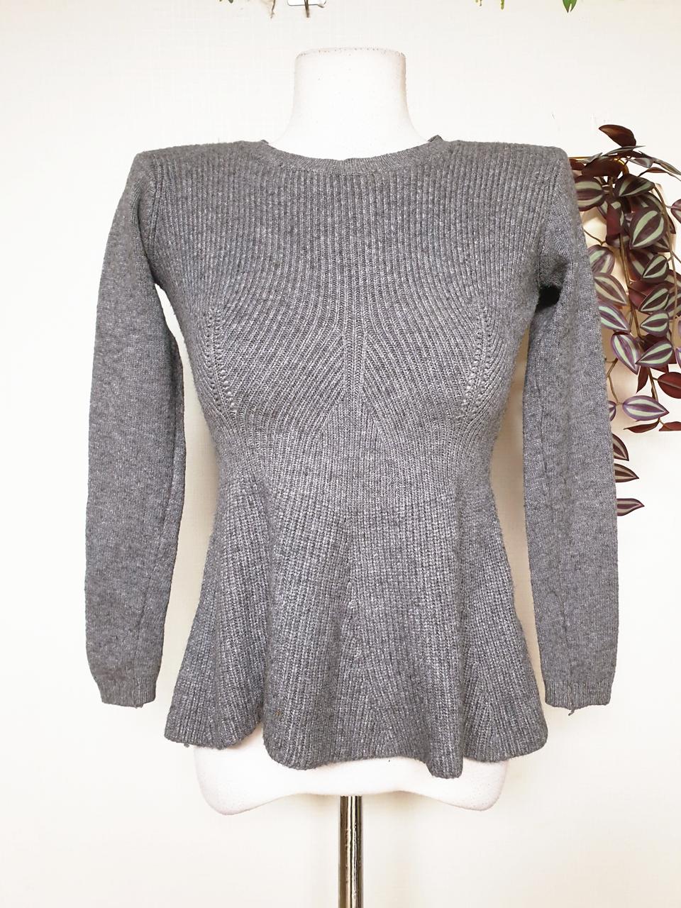 나인 페플럼 사선골지니트 55 66 그레이 F