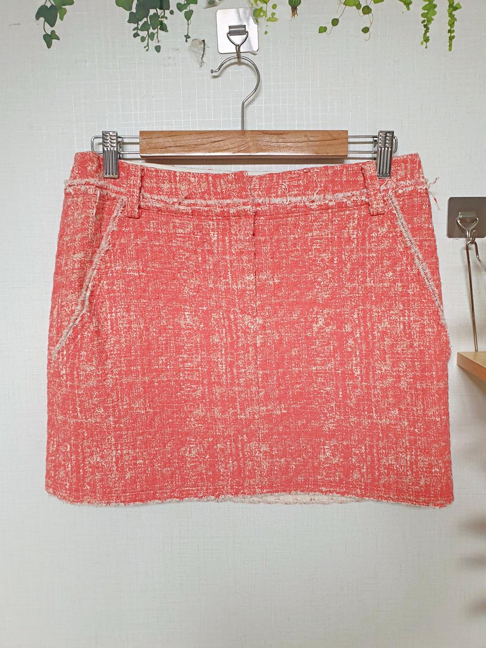 MOGG 크레파스 트위드스커트 44 미니 핑크