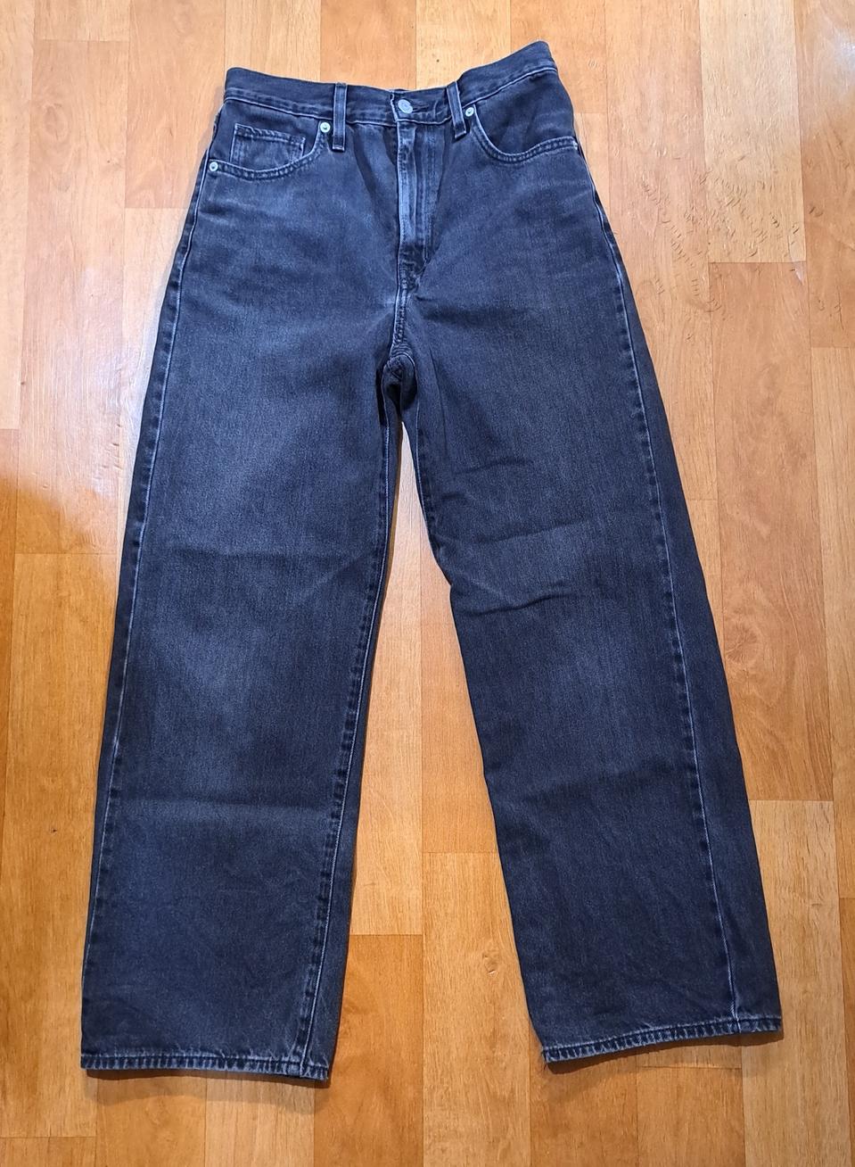 (무료배송)리바이스 하이웨이스트 워싱 통일자 블랙진(27)