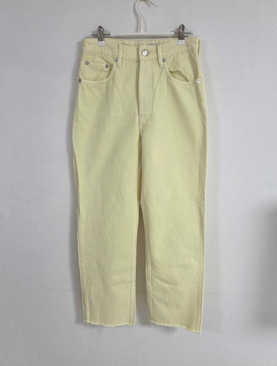 ZARA 연노랑 데님팬츠 S 일자핏