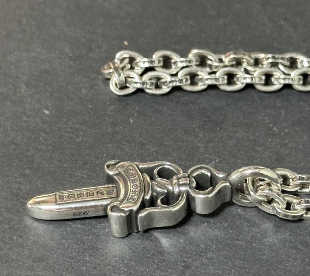 크롬하츠 페이퍼체인 목걸이+더블대거 팬던트 세트