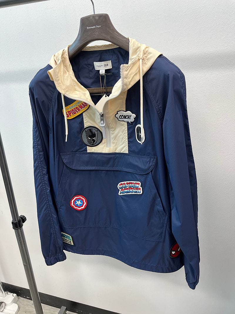 95-100) 코치x마블패치 나일론 아노락