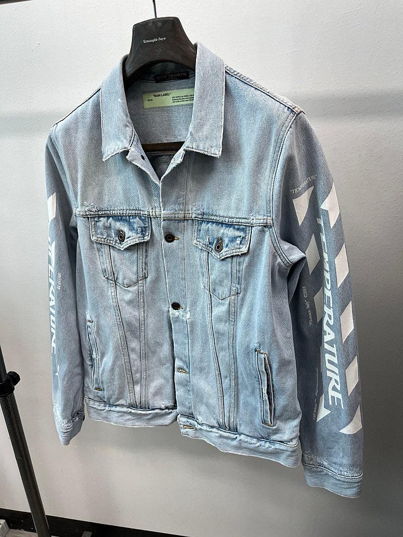 100) 오프화이트 프린트 청자켓