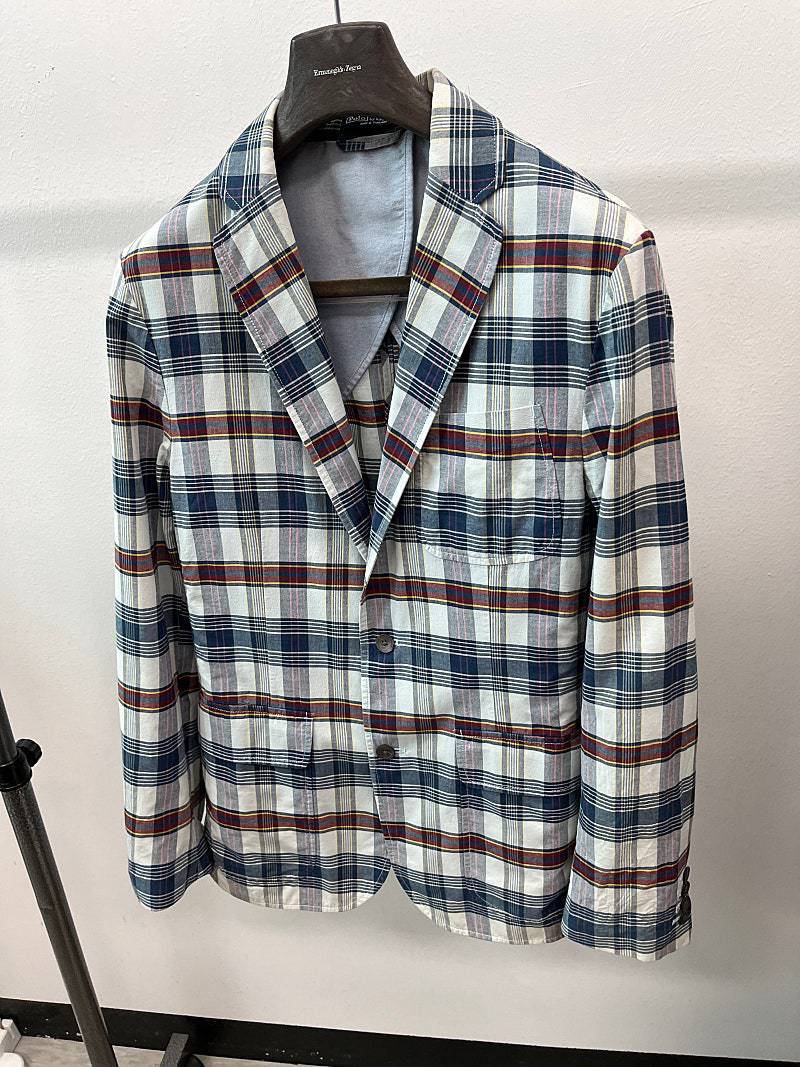 105) 폴로 코튼 체크자켓