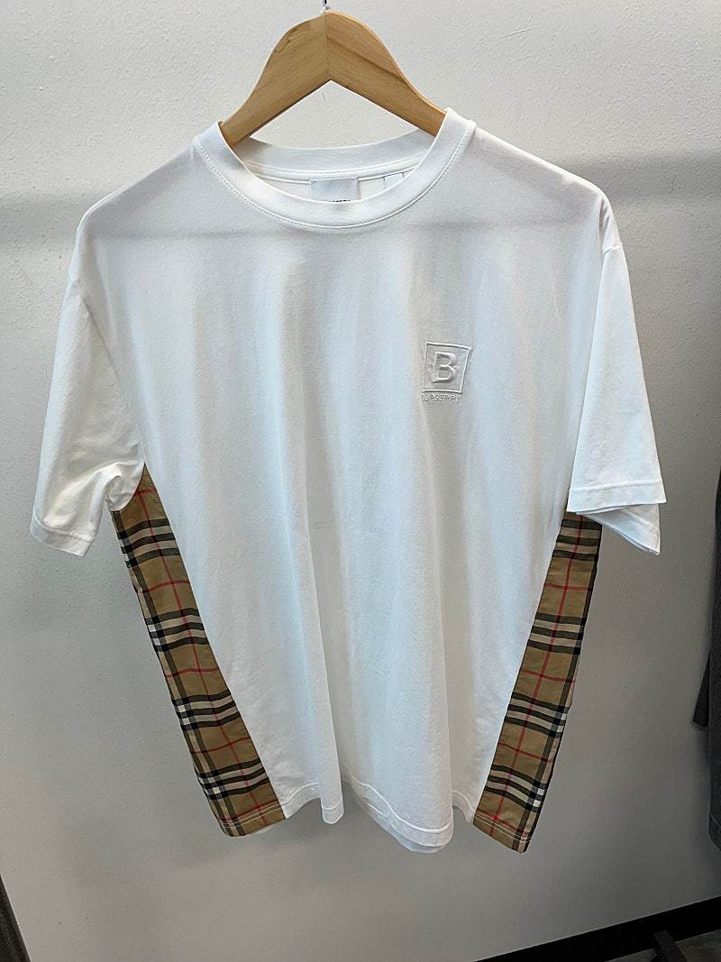 100) 버버리 사이드체크 오버 반팔티