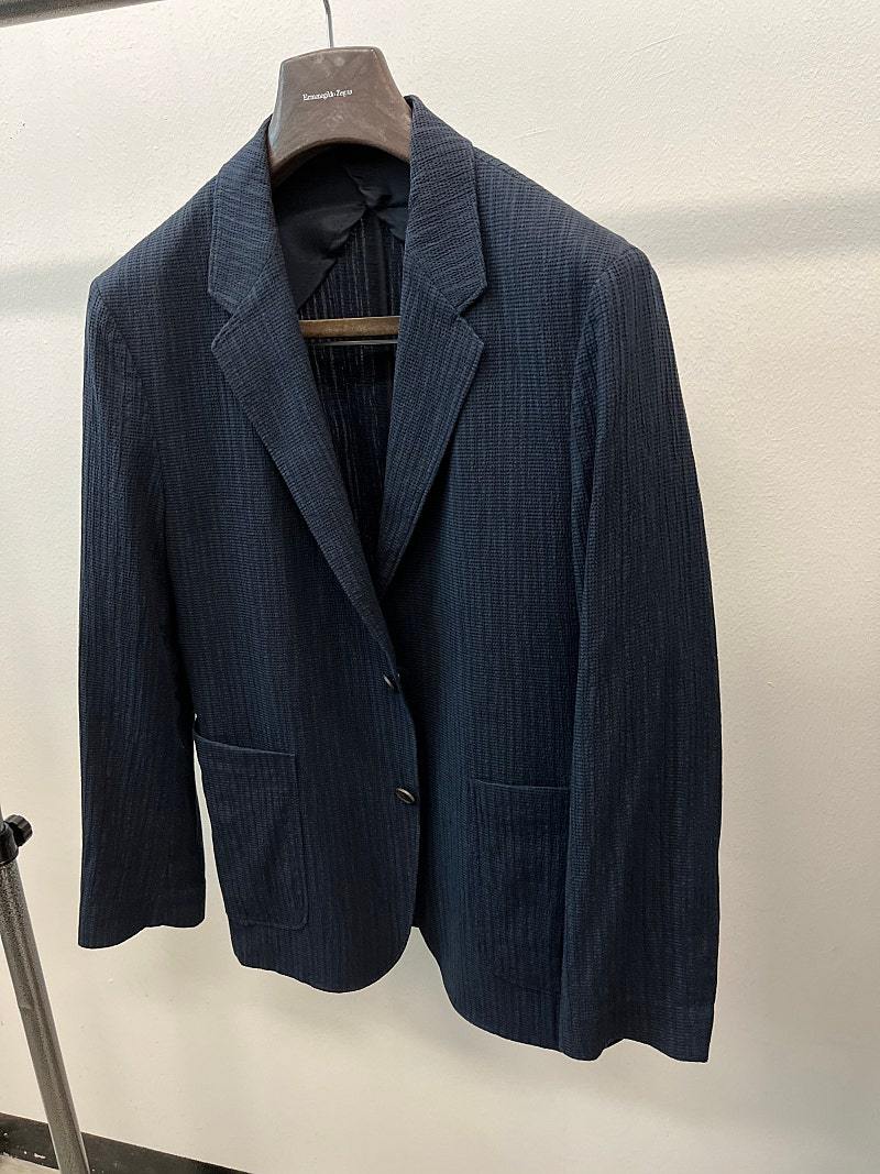 100) 타임 플리츠 시어서커 자켓