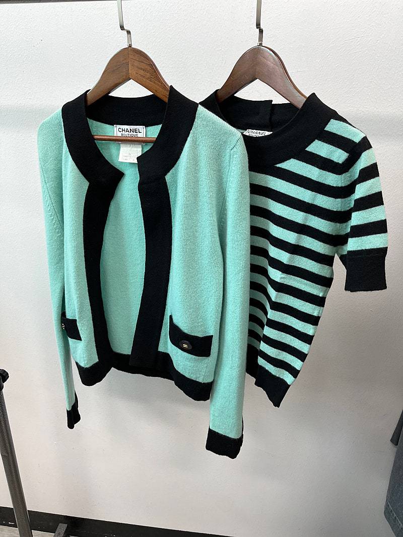 여) 샤넬 캐시미어 가디건/니트