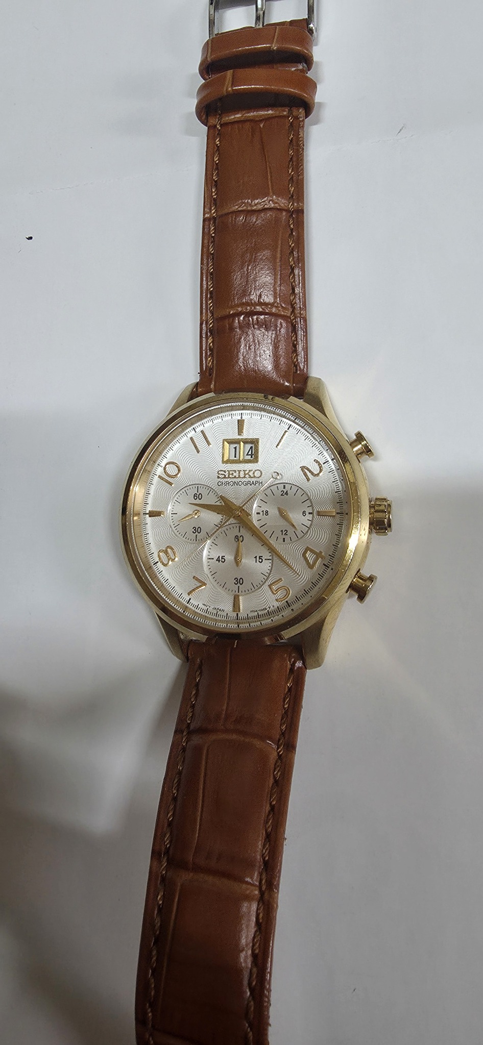 세이코 금장 쿼츠 시계 남성용