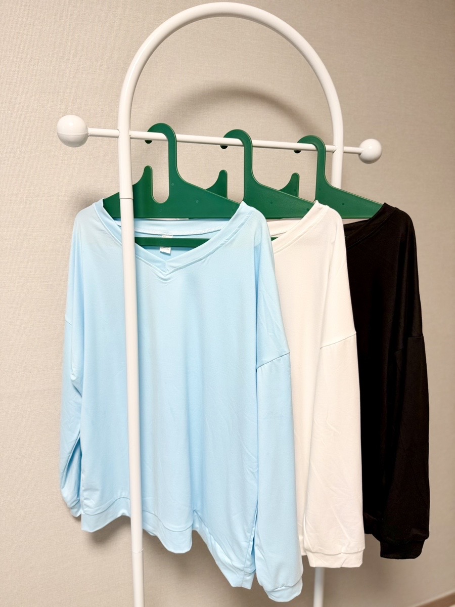 (3color) 브이넥 맨투맨 긴팔 티셔츠 오버핏 루즈핏