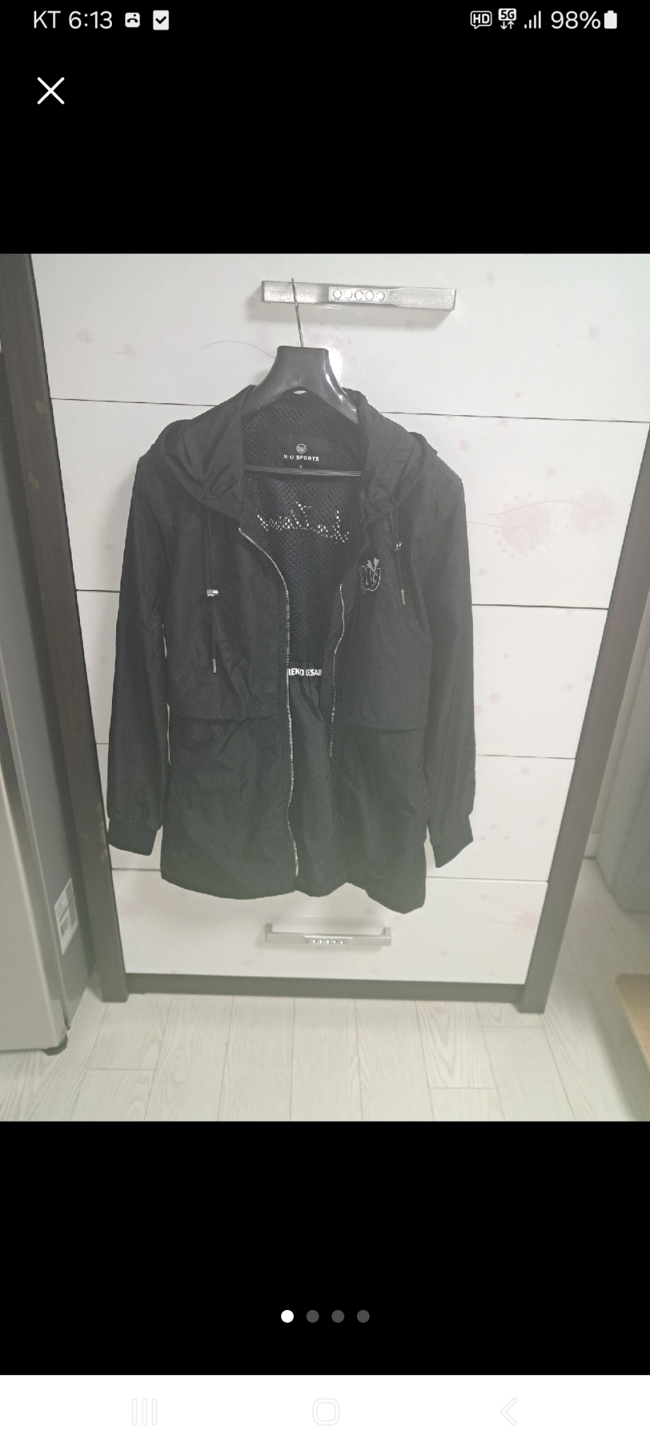 MUSPORPS블랙후드바람막이. 새상품 방수