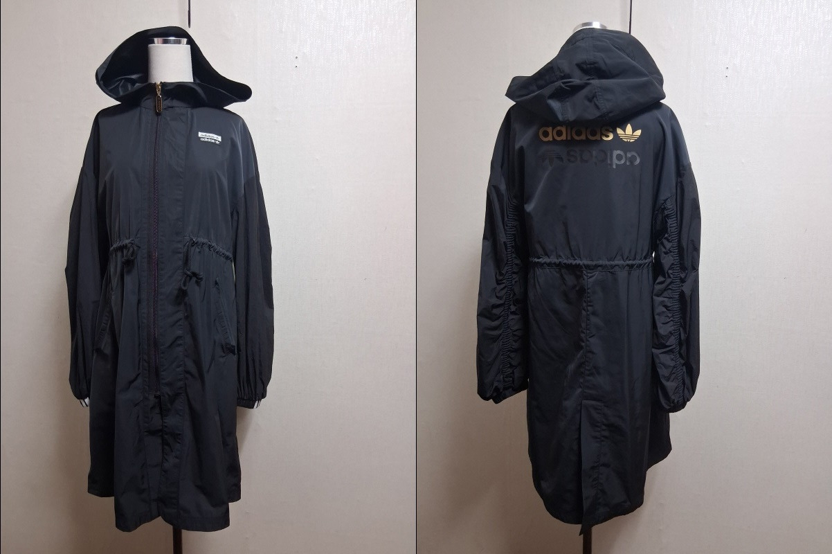 아디다스  윈더브레이커 롱점퍼 블랙 여성 5566 루즈핏 