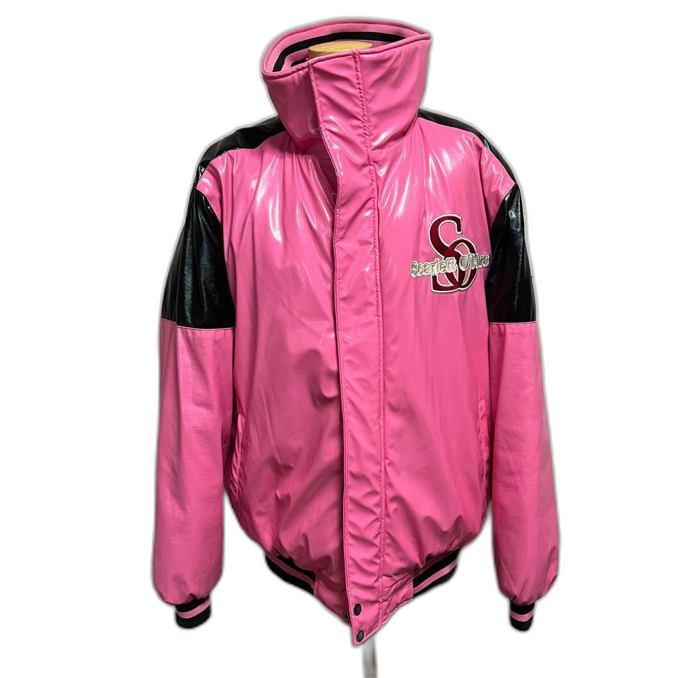 핫핑크 에나멜 누빔 아우터(100)