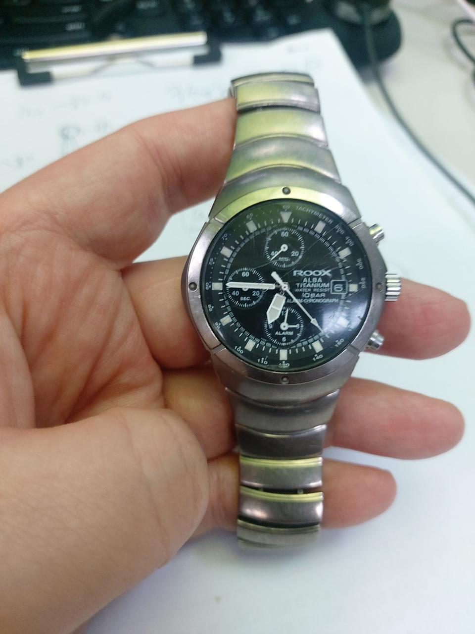 ROOX 알바 티타늄 크로노그래프 남성 시계
