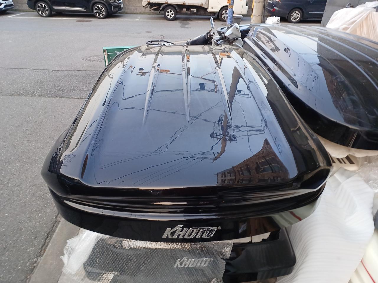 싼타페tm 코토일체형루프박스 블랙유광 중고 판매