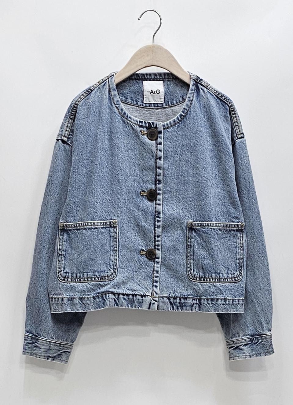 (새상품)더엣지 라운드 데님 자켓