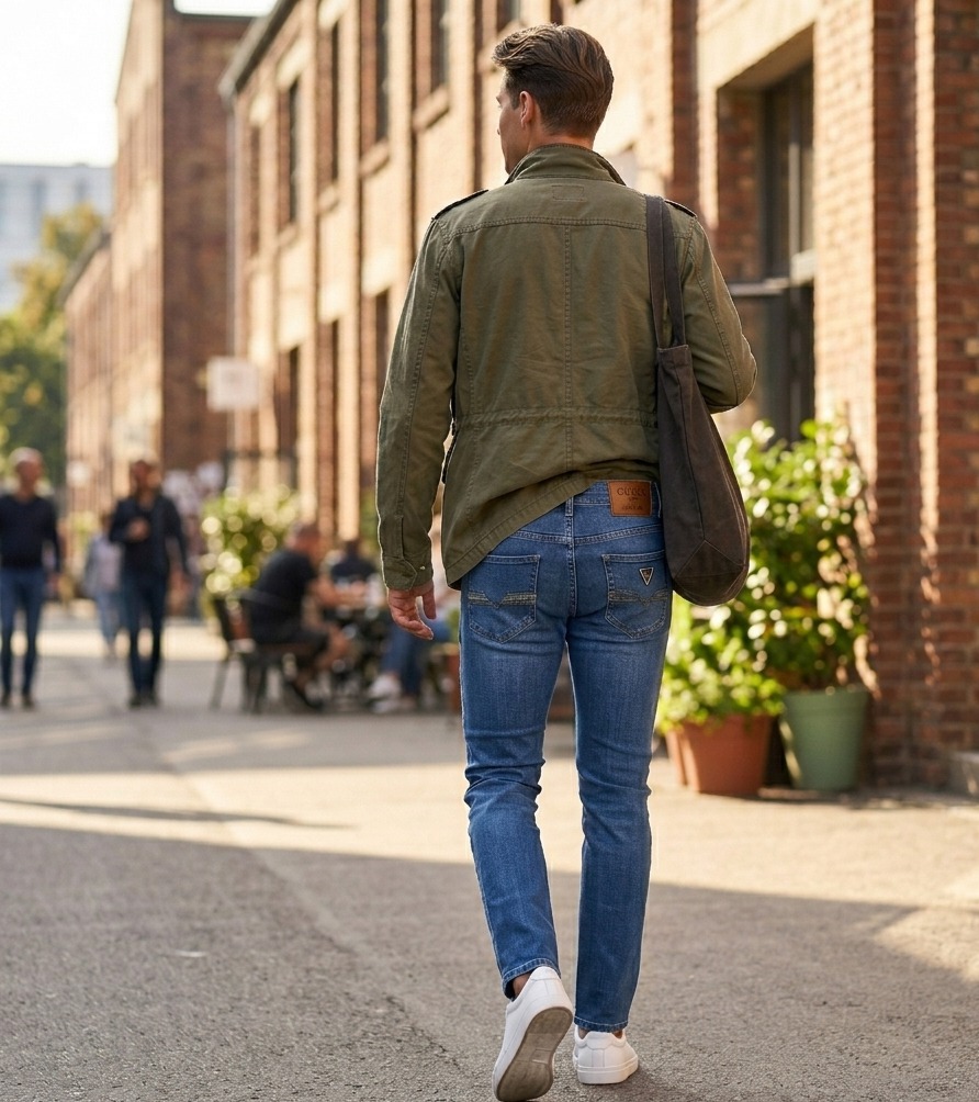 게스 미디엄 블루 슬림 스트레이트 데님 팬츠 (29사이즈)