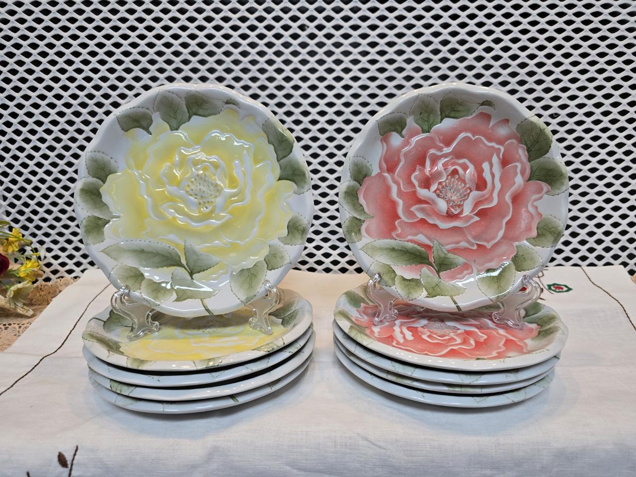 일본 장미 소접시 10장.미사용