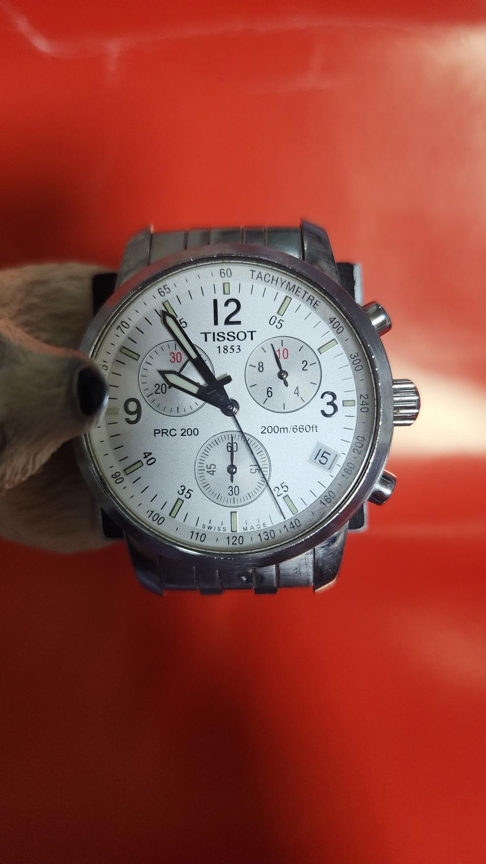 티쏘 TISSOT PRC200크로노 스틸메탈 38mm정품시계